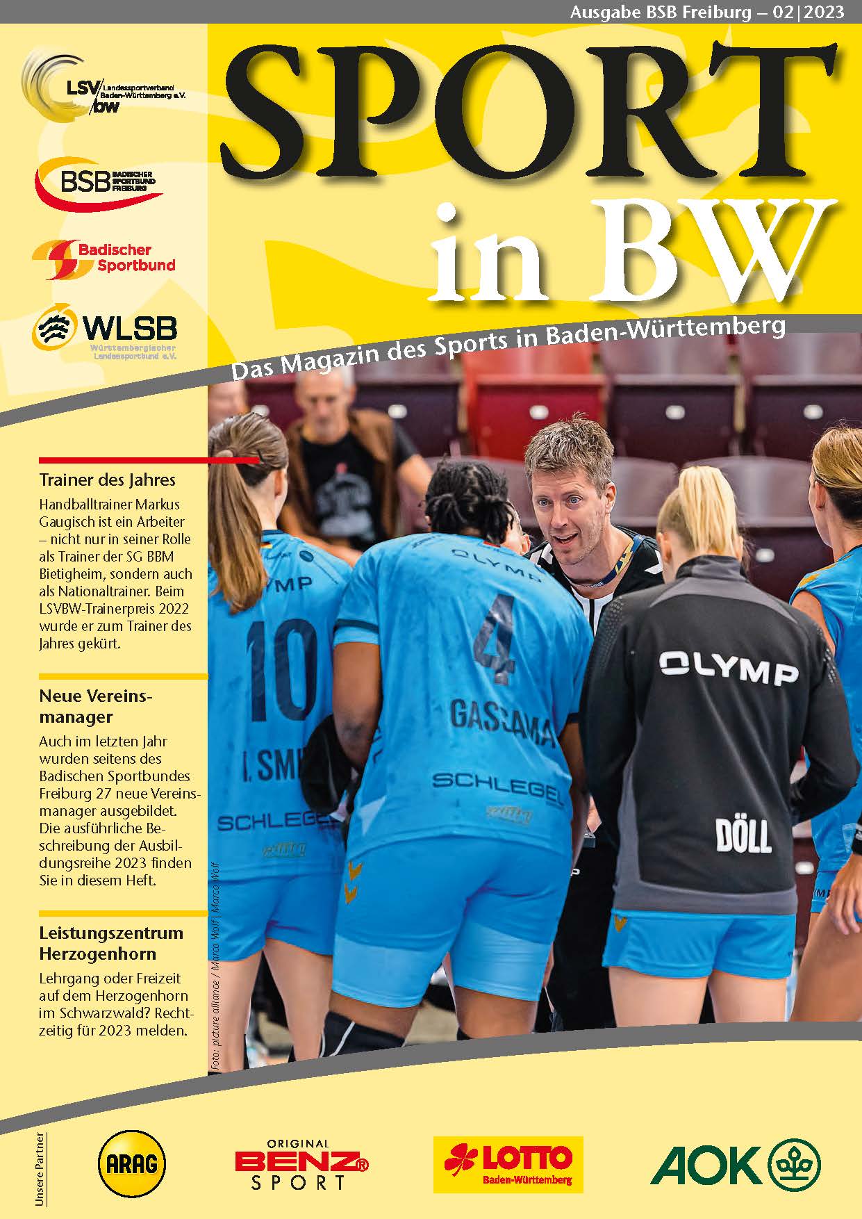 Cover Magazin Sport in BW - Handball