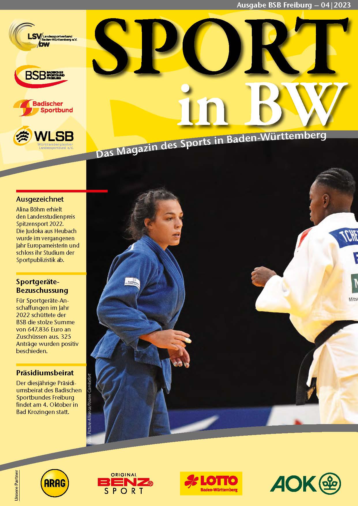Cover Magazin Sport in BW - Judo